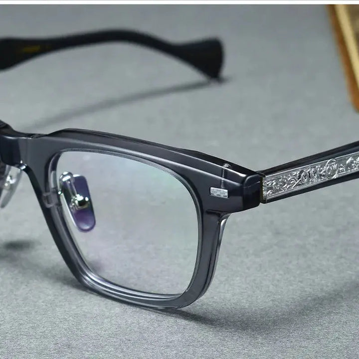 Aimee Unisex Full Rim Square Titanium Acetate Eyeglasses 411008 FuzWeb