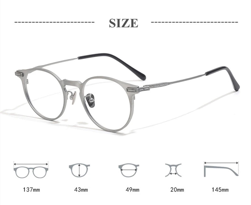 Black Mask Women's Full Rim Oval Round Titanium Eyeglasses 99016 Full Rim Black Mask