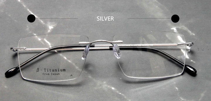 Esnbie Women's Rimless Small Square Titanium Eyeglasses 243207