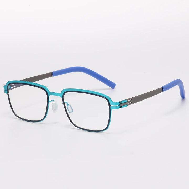 Bobbie Unisex Full Rim Square Screwless Steel Acetate Eyeglasses 165038