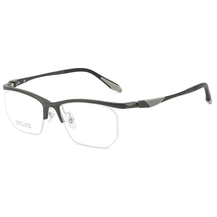 Yimaruili Unisex Semi Rim Classic Pure Titanium Eyeglasses CZ807 — view 4 | Yimaruili at FuzWeb