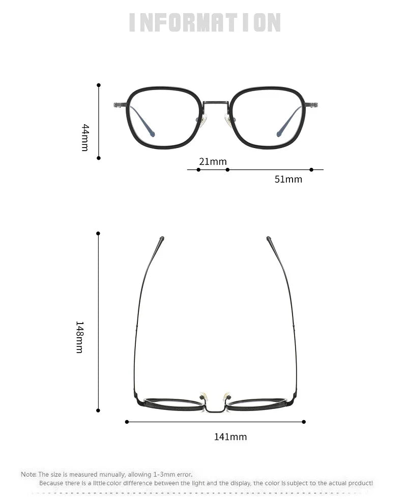 Aimee Men's Full Rim Square Titanium Acetate Eyeglasses 5910 Full Rim Aimee   