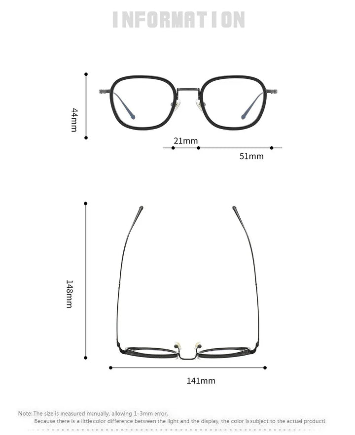 Aimee Men's Full Rim Square Titanium Acetate Eyeglasses 5910 Full Rim Aimee   