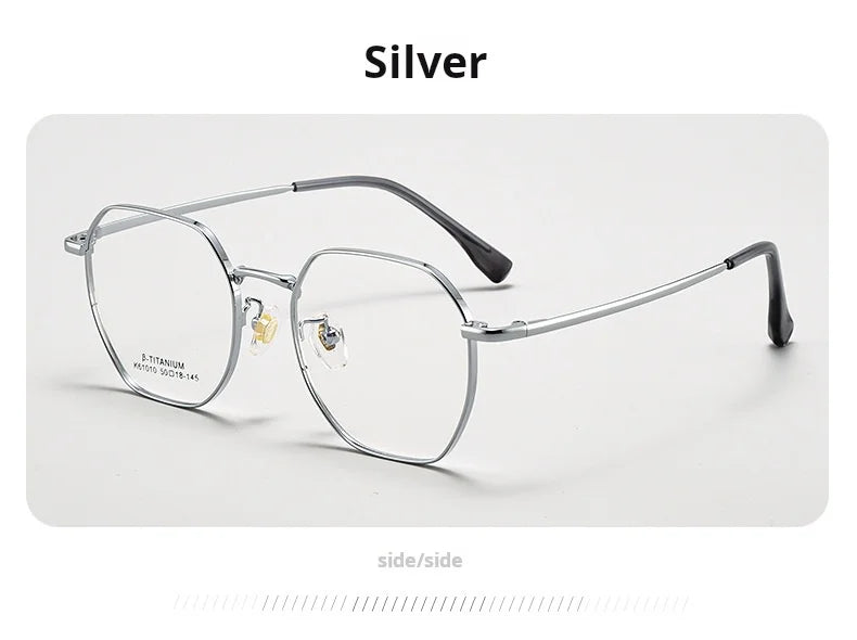 Xbora Women's Full Rim Flat Top Polygon Titanium Eyeglasses 561010