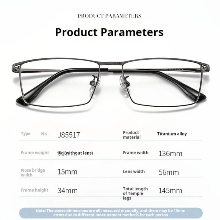 Momoja Women's Full Rim Square Titanium Alloy Eyeglasses 85517
