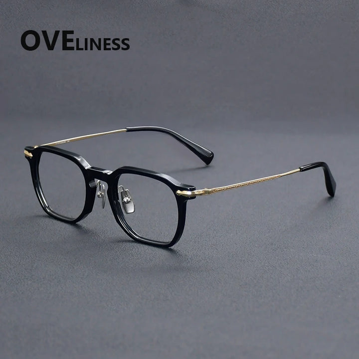 Oveliness Unisex Full Rim Square Acetate Titanium Eyeglasses 926024