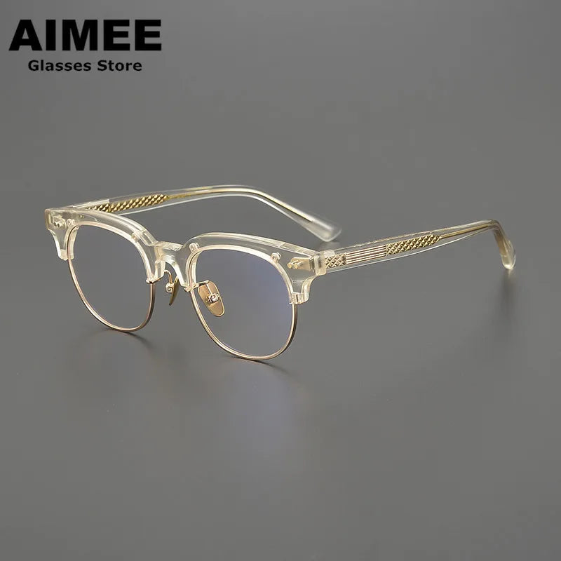 Aimee Unisex Full Rim Round Acetate Eyeglasses 14749 Full Rim Aimee   