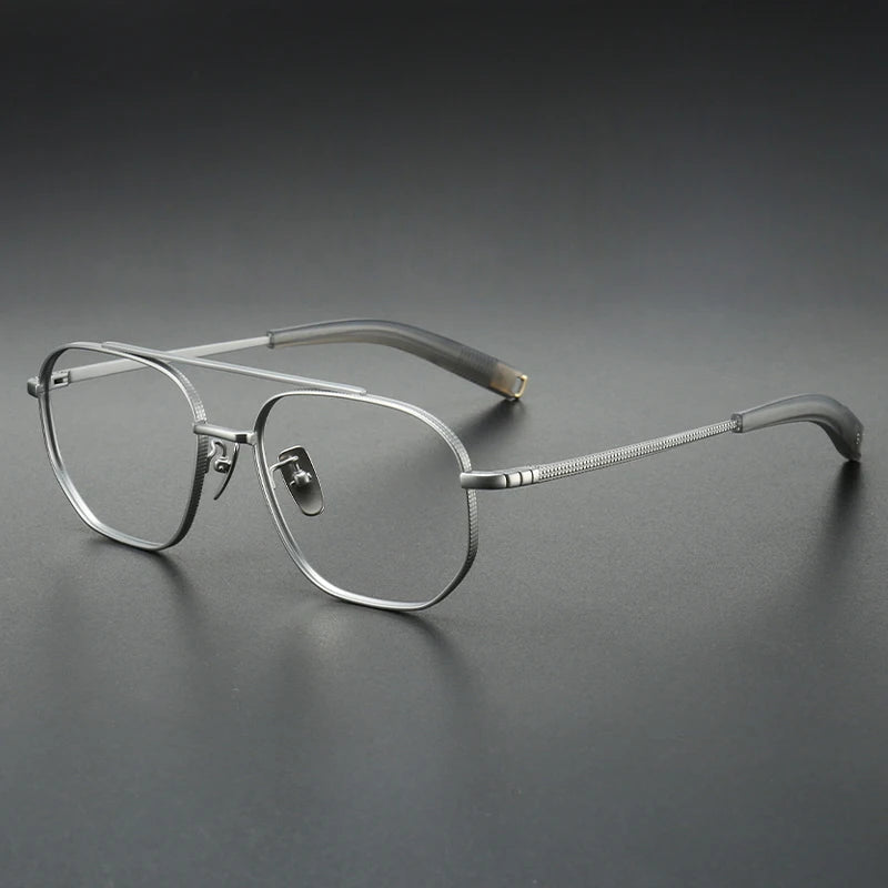 Muzz Unisex Full Rim Square Double Bridge Titanium Eyeglasses 910140