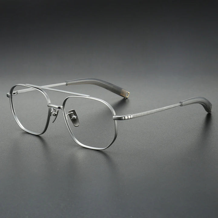 Muzz Unisex Full Rim Square Double Bridge Titanium Eyeglasses 910140