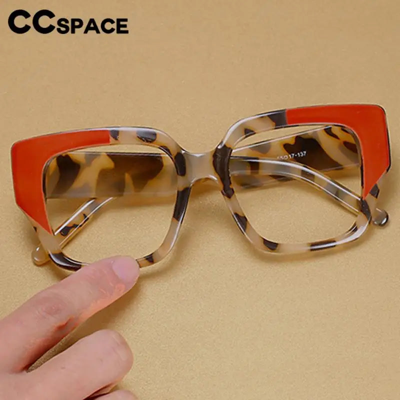CCspace Women's Full Rim Large Square Plastic Reading Glasses R57129 Reading Glasses CCspace   