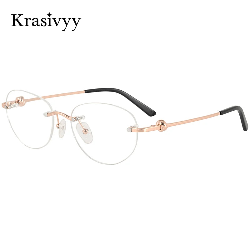 Krasivyy Women's Rimless Oval Pure Titanium Prescription Eyeglasses KR0224 - view 2