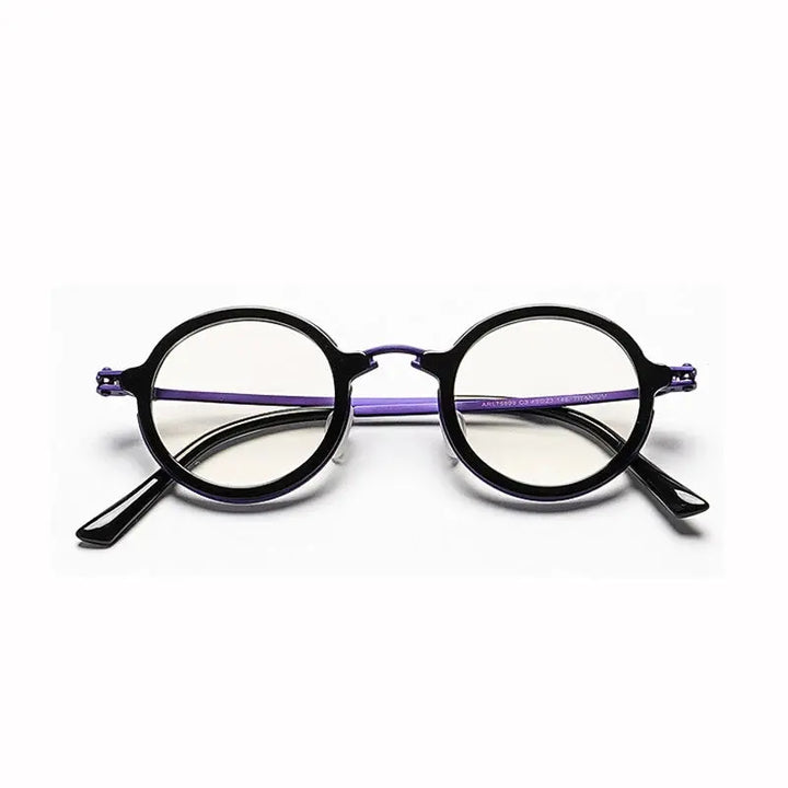 Bobbie 589900 Unisex 142mm Full Rim Round Acetate Titanium Frames FuzWeb