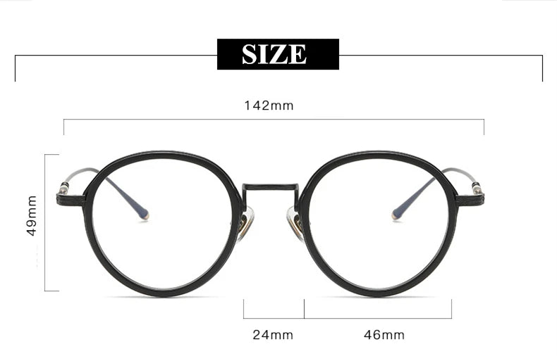 Black Mask Unisex Full Rim Titanium Round Acetate Eyeglasses 5920 Full Rim Black Mask   