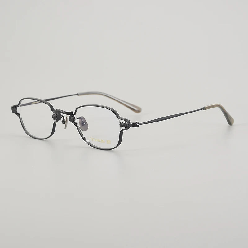 Muzz Unisex Full Rim Small Square Titanium Eyeglasses Mu186 Full Rim Muzz C1  