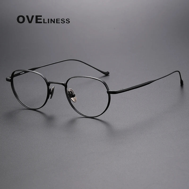 Oveliness Unisex Full Rim Oval Titanium Eyeglasses 0100 Full Rim Oveliness black  