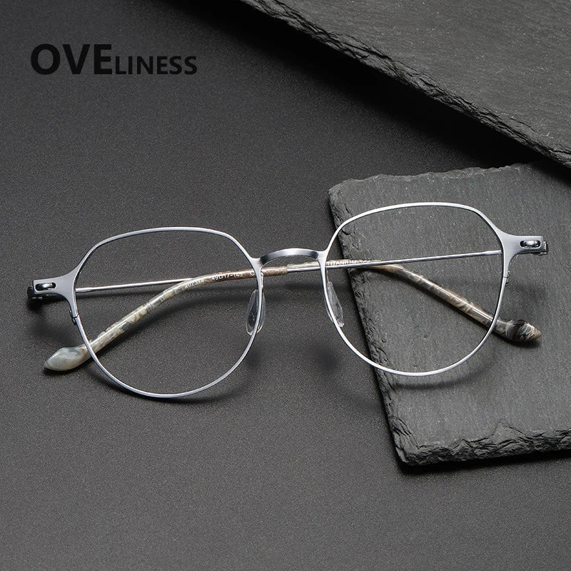 Oveliness Women's Full Rim Round Titanium Eyeglasses 22314