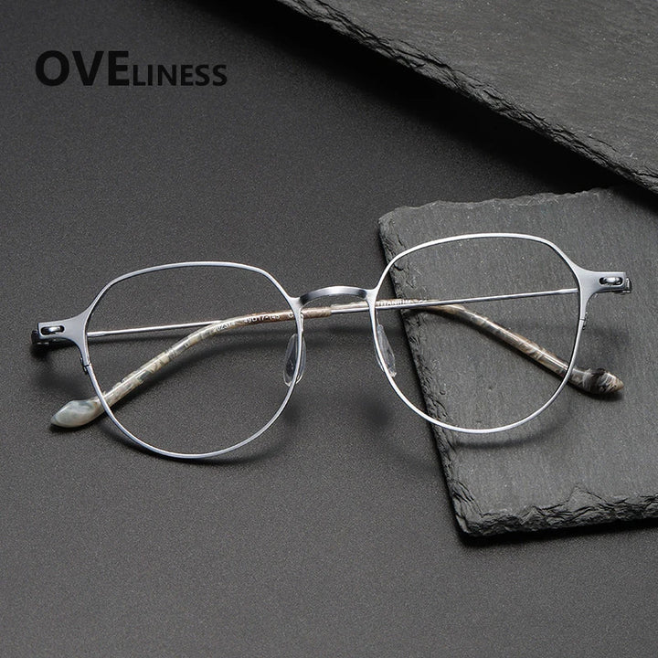 Oveliness Women's Full Rim Round Titanium Eyeglasses 22314