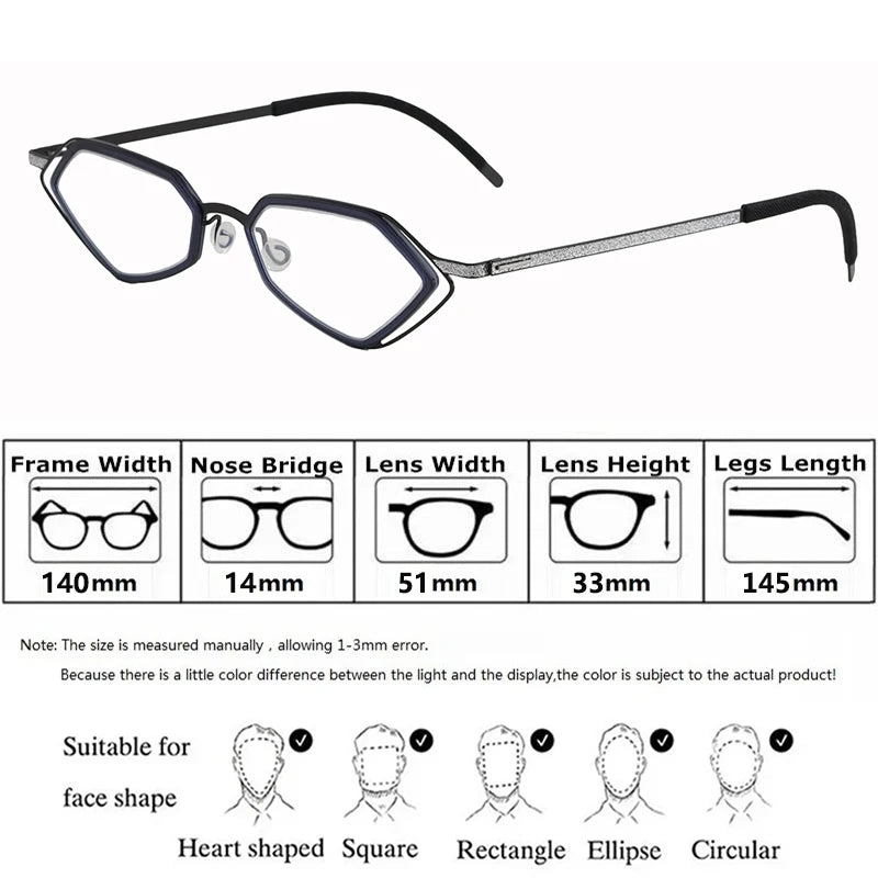 Bobbie Unisex Full Rim Geometric Titanium Eyeglasses V339-R-D