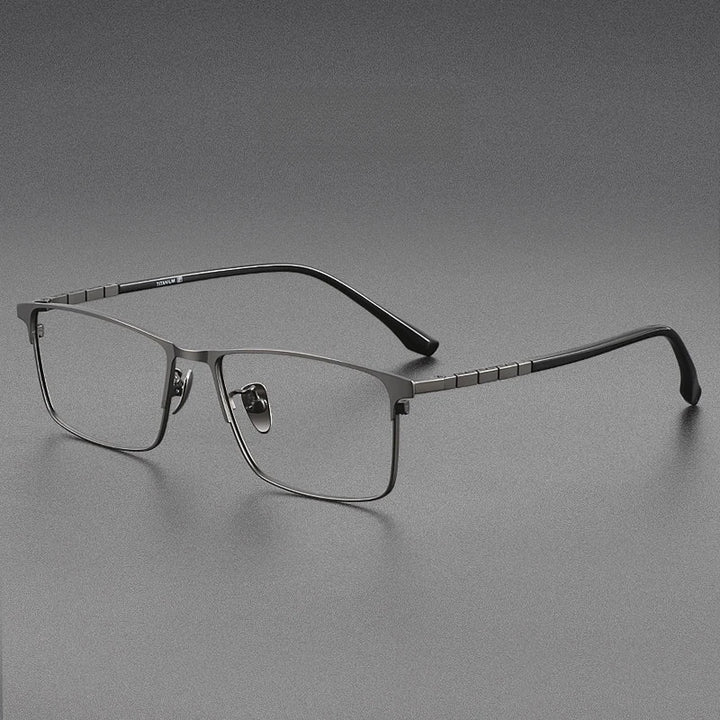 Hdcrafter Men's Full Rim Square Titanium Eyeglasses 89188