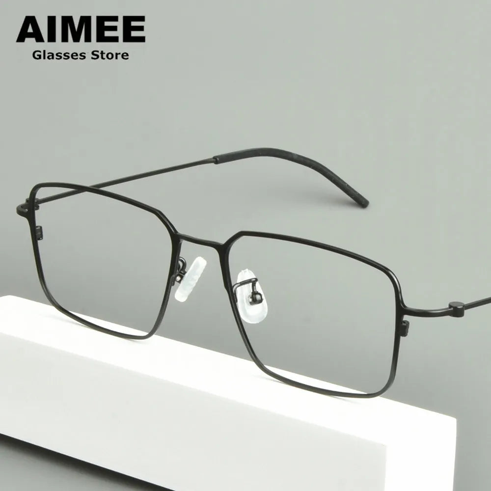 Aimee Unisex Full Rim Square Titanium Eyeglasses 15502 Full Rim Aimee   