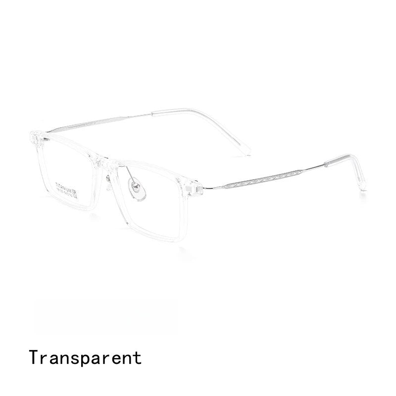 KatKani Unisex Full Rim Square Tr 90 Titanium Eyeglasses 16103x Full Rim KatKani Eyeglasses Transparent  