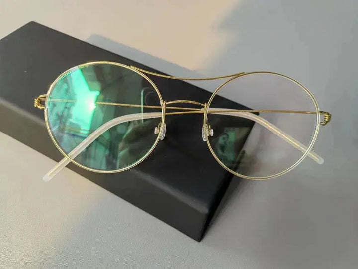 Aimee  820200 Women’s Titanium Full Rim Double Bridge Round Frames FuzWeb