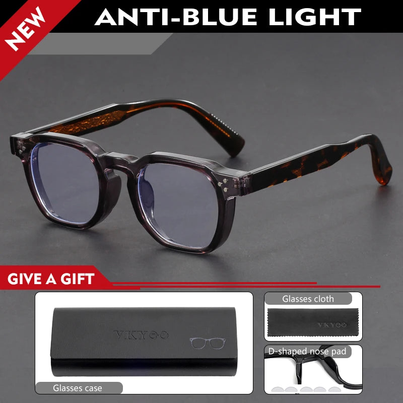 Vicky Unisex Full Rim Square Brow Line Acetate Reading Glasses 527499