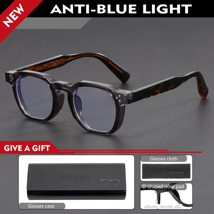 Vicky Unisex Full Rim Square Brow Line Acetate Reading Glasses 527499