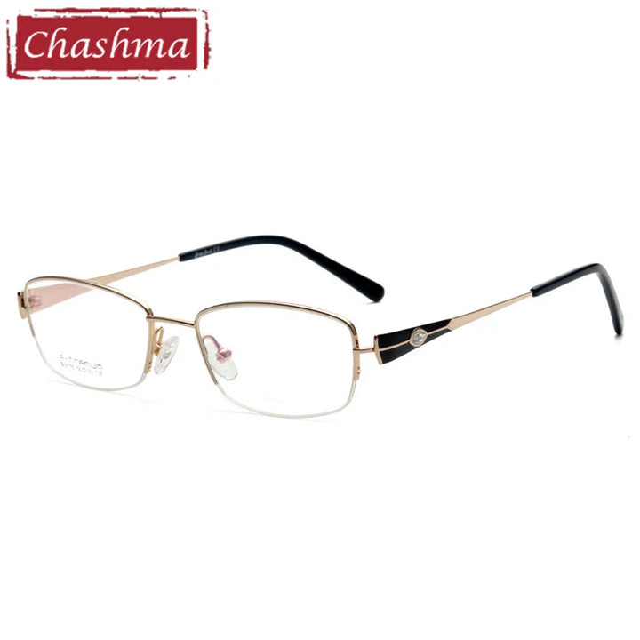 Chashma Women's Semi Rim Square Oval Titanium Eyeglasses 99178 Semi Rim Chashma