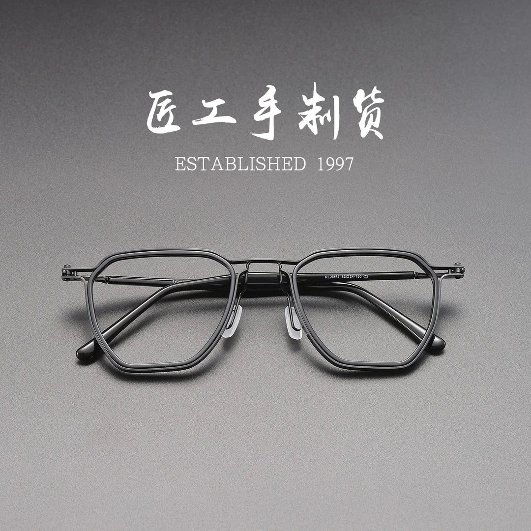 Bclear Unisex Full Rim Square Titanium Eyeglasses SM-RL5867