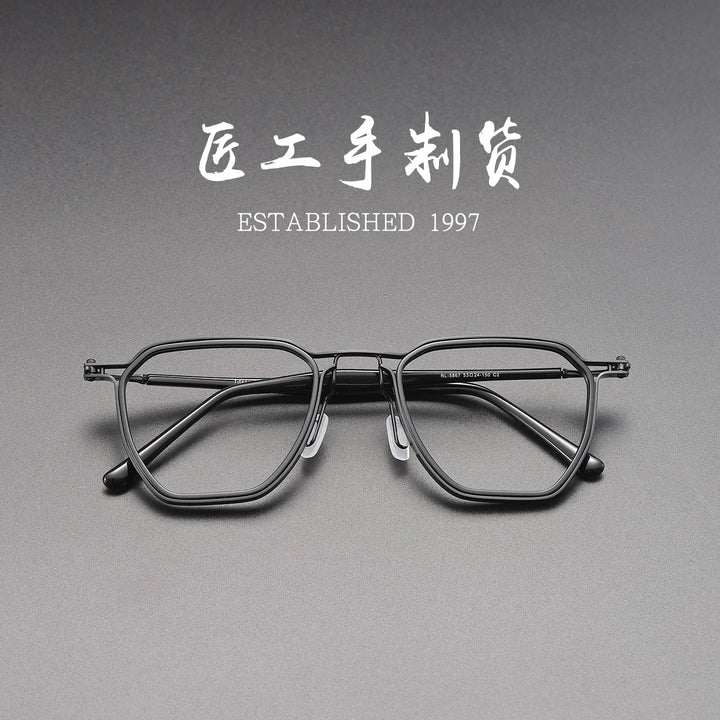 Bclear Unisex Full Rim Square Titanium Eyeglasses SM-RL5867