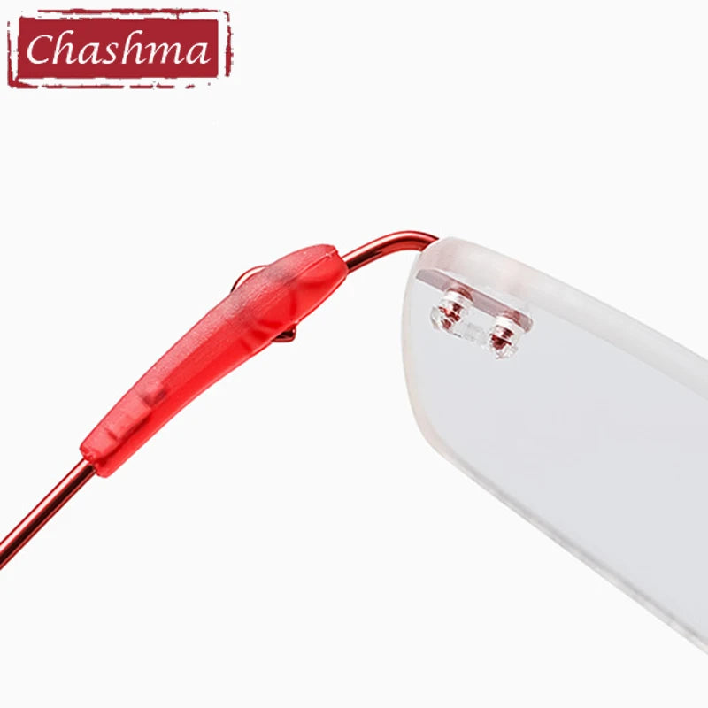 Chashma Unisex Rimless Square Titanium Eyeglasses 44105 Rimless Chashma   