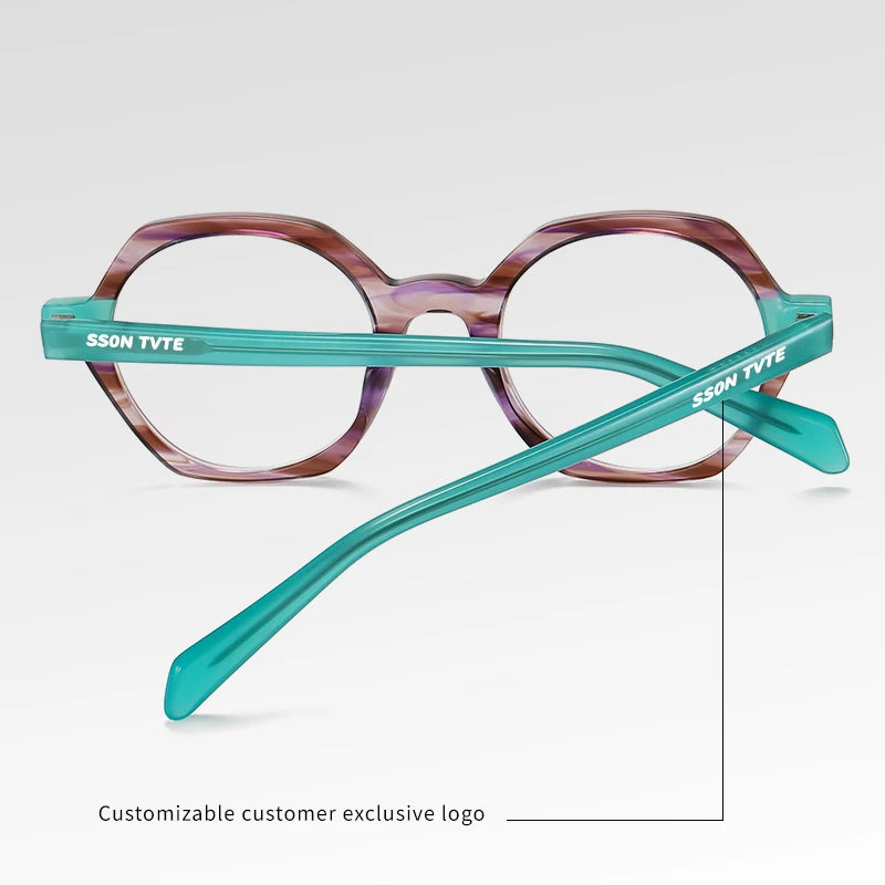 Gmei Women's Full Rim Polygon Acetate Eyegasses 8825 Full Rim Gmei Optical   