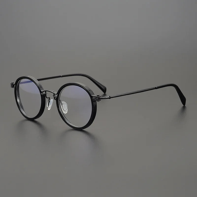 Blackmask Unisex Full Rim Round Titanium Eyeglasses BM-T5860A