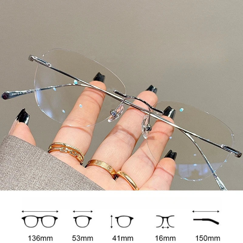 Yimaruili Women's Rimless Cat Eye Titanium Alloy Eyeglasses Y1690 Rimless Yimaruili Eyeglasses   