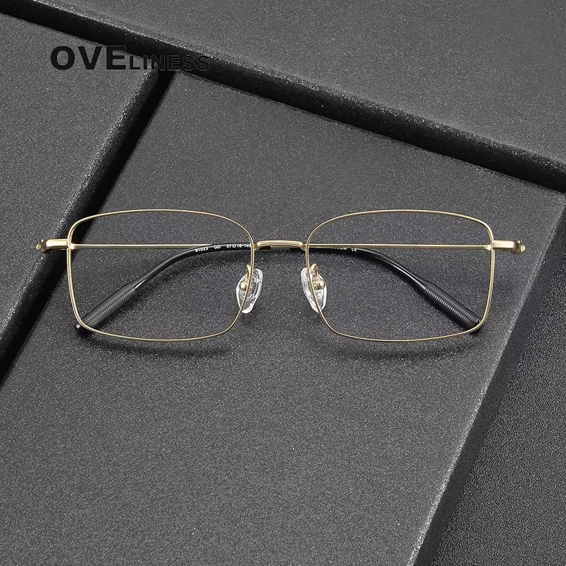 Oveliness Men's Full Rim Oval Square Titanium Eyeglasses 81023