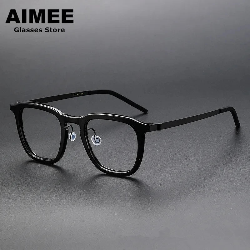 Aimee Unisex Full Rim Square Titanium Acetate Eyeglasses 81263