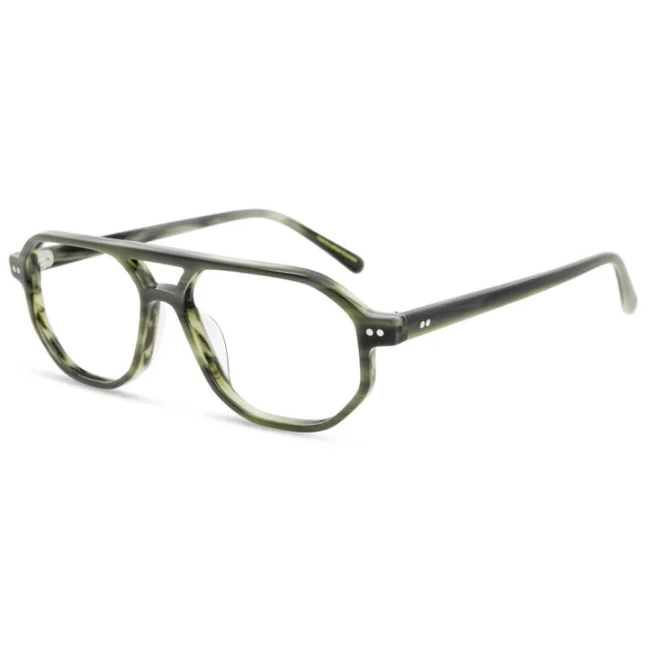 Nobler Unisex Full Rim Square Double Bridge Acetate Eyeglasses 5445 Full Rim Nobler C5  