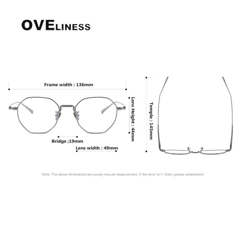 Oveliness Unisex Full Rim Irregular Oval Titanium Eyeglasses O7301 Full Rim Oveliness   