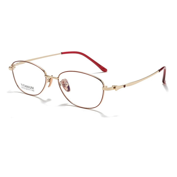 Yimaruili Women's Full Rim Oval Square Alloy Eyeglasses 6112 Full Rim Yimaruili Eyeglasses