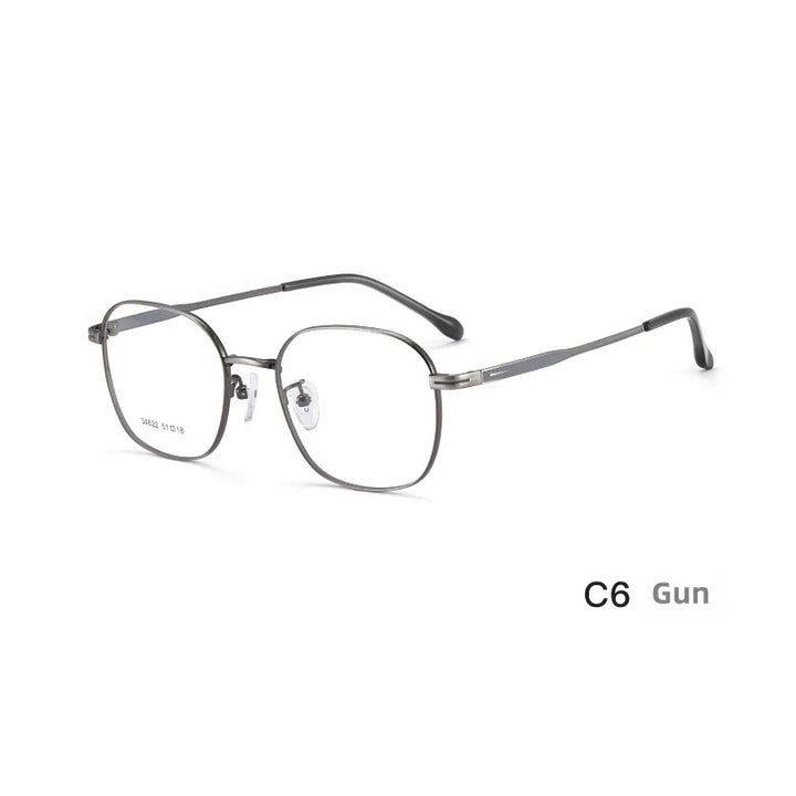 KatKani Men's Full Rim Polygon Square Alloy Eyeglasses 34622 Full Rim KatKani Eyeglasses GUN  