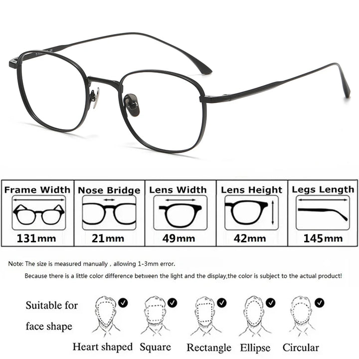 Bobbie Unisex Full Rim Square Titanium Eyeglasses Fuz 14