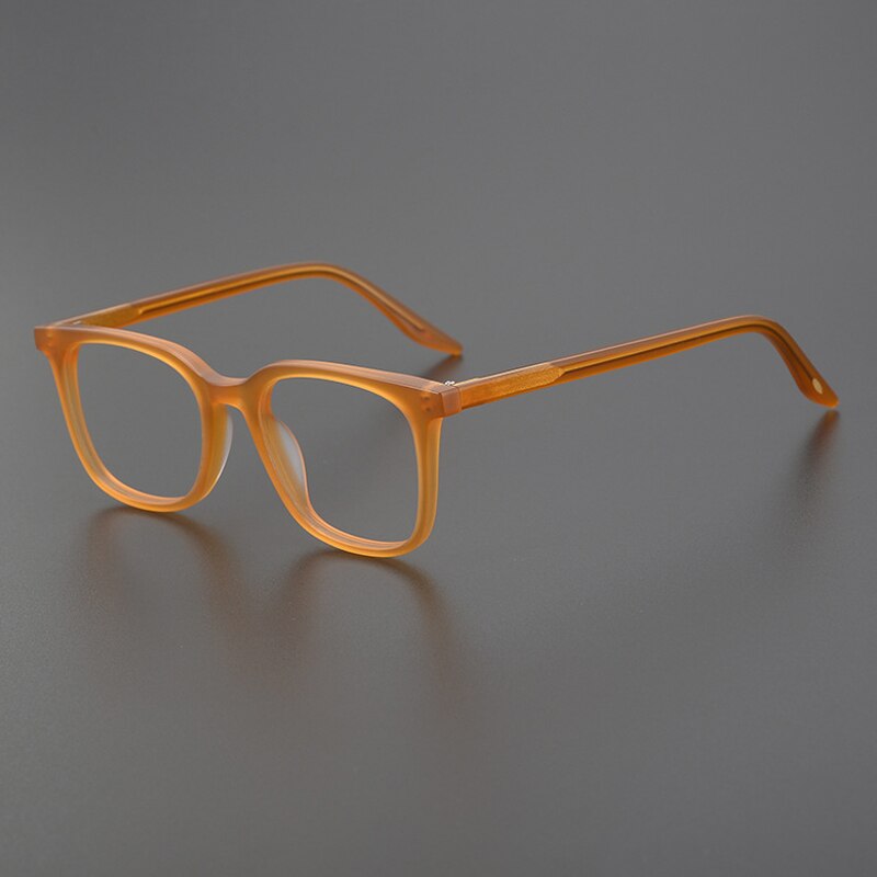 Gatenac Unisex Full Rim Square Acetate Eyeglasses Gxyj1024 Full Rim Gatenac Matte Orange  
