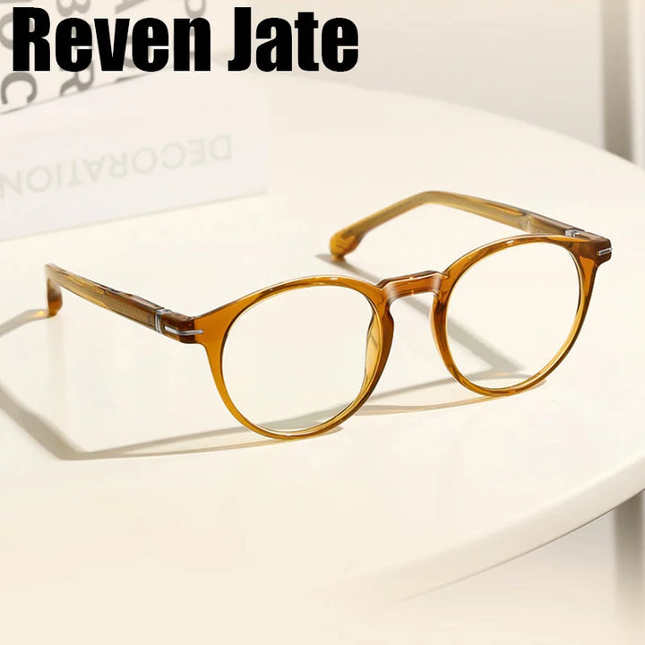 Reven Jate Unisex Full Rim Round Acetate Prescription Eyeglasses 32202
