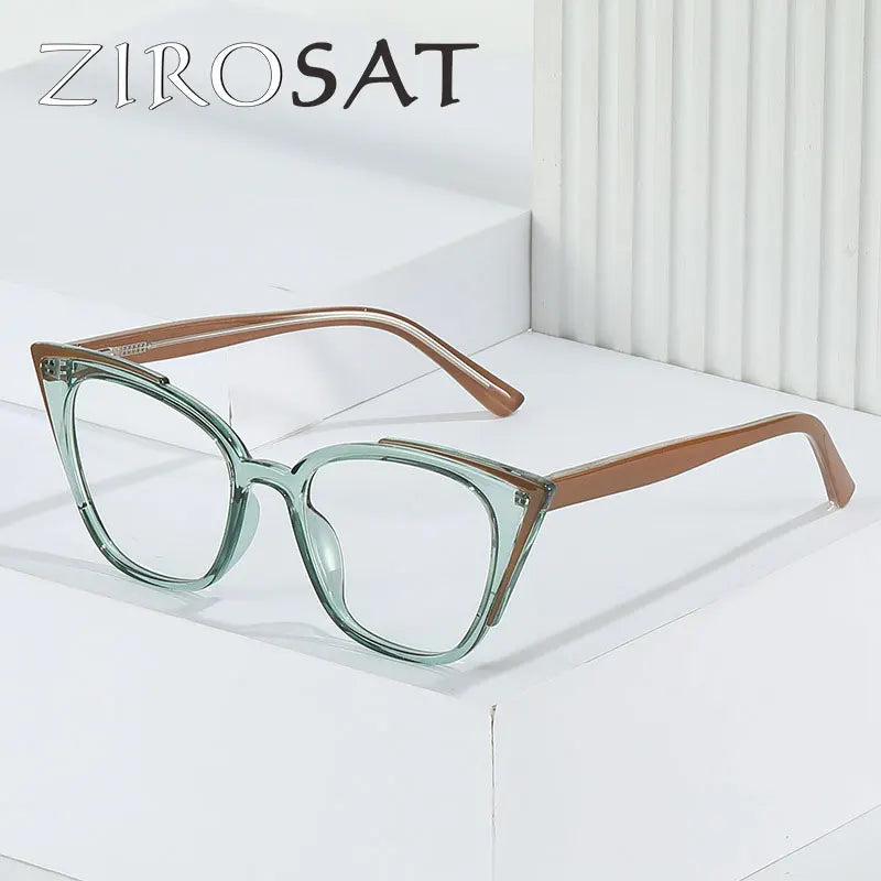 Zirosat Women's Full Rim Square Cat Eye Tr 90 Alloy Eyeglasses 70244