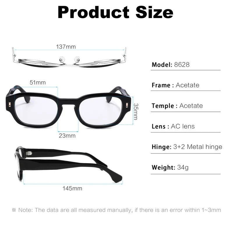 Xbora Unisex Full Rim Round Acetate Eyeglasses 8628 — view 2 | Xbora at FuzWeb