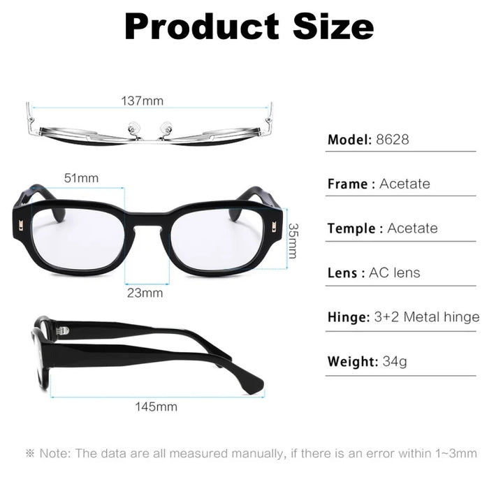 Xbora Unisex Full Rim Round Acetate Eyeglasses 8628 — view 2 | Xbora at FuzWeb