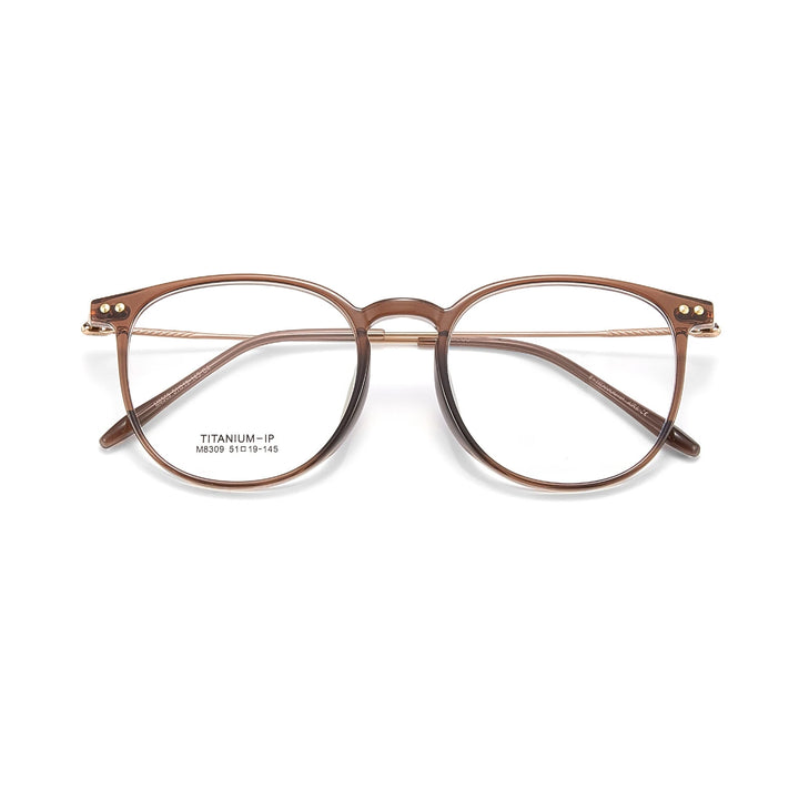 Yimaruili Unisex Full Rim Square Round Tr 90 Titanium Eyeglasses 638309