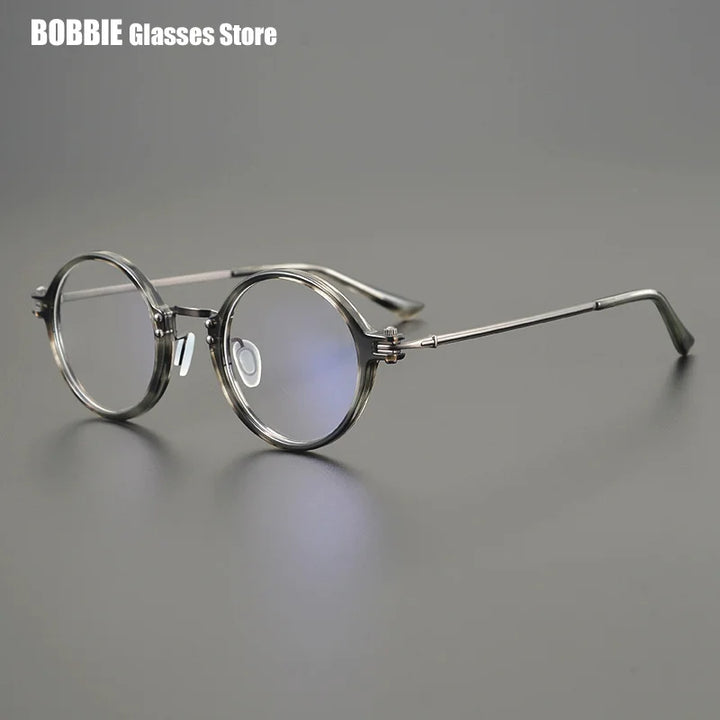 Bobbie Unisex Full Rim Square Round Acetate Titanium Eyeglasses 695866