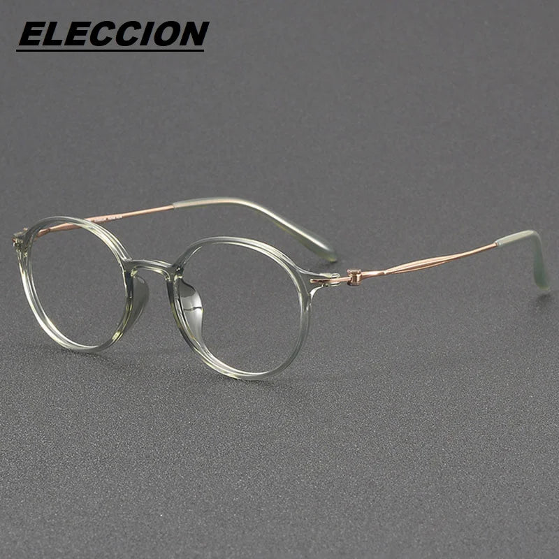 Eleccion Women's Full Rim Round Ultem Titanium Eyeglasses 8667